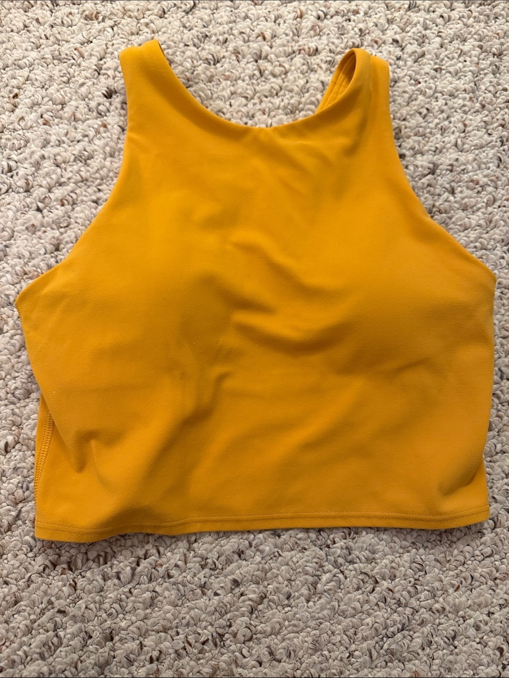 Athleta High-Neck Crop Tank in Mustard Yellow